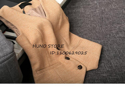 Ζεστό ρετρό γυναικείο χειμωνιάτικο χοντρό μάλλινο γιλέκο με σχέδιο ψαροκόκκαλο μόδας Επίσημο επαγγελματικό γιλέκο με λεπτή εφαρμογή