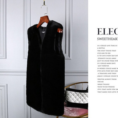 Χειμερινό γιλέκο Γυναικείο Casual V λαιμόκοψη Αμάνικο γούνα κουνελιού Παχύ ένδυμα Ζεστή ανοιχτή βελονιά Αμάνικο παλτό