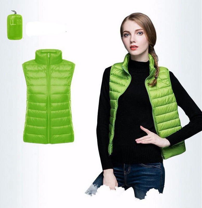 Επώνυμα γυναικεία αμάνικα γυναικεία εξαιρετικά ελαφριά πουπουλένια γιλέκα Slim Jacket Girl Gilet Plus Ελαφρύ αντιανεμικό ζεστό γιλέκο