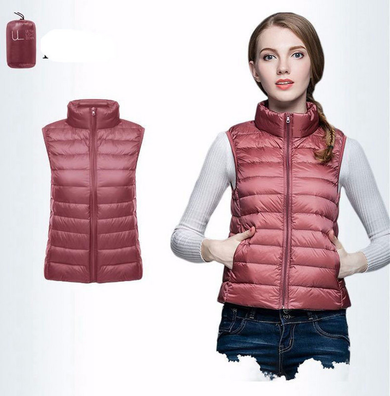 Επώνυμα γυναικεία αμάνικα γυναικεία εξαιρετικά ελαφριά πουπουλένια γιλέκα Slim Jacket Girl Gilet Plus Ελαφρύ αντιανεμικό ζεστό γιλέκο