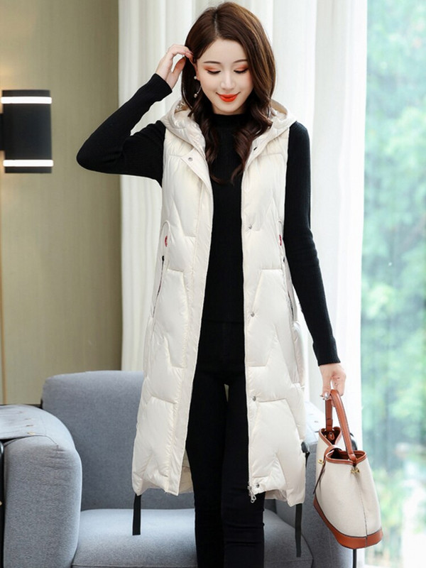 Γυναικείο χειμωνιάτικο μπουφάν 2022 Hot Sale με κουκούλα Μακρύ φωτεινό γυαλιστερό γιλέκο με ζεστή επένδυση μεγάλου μεγέθους 4XL 5XL μπουφάν