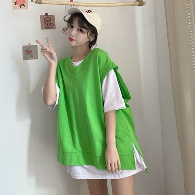 Novi stilski ulični prsluk Ženski prsluk bez rukava Ženski hip-hop fakultetski stil Ljetni široki dizajn bez rukava Tale Jakna Veste 2021.