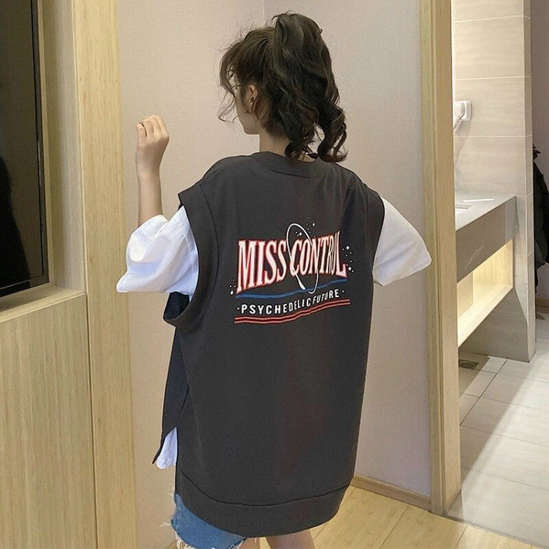 Novi stilski ulični prsluk Ženski prsluk bez rukava Ženski hip-hop fakultetski stil Ljetni široki dizajn bez rukava Tale Jakna Veste 2021.