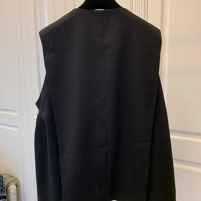 Vestes Sieviešu Eleganta biroja dāma korejiešu stila A-line ikdienišķa brīva modes pogas bez piedurknēm vasaras V veida kakla temperaments