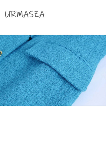 Γυναικεία Καλοκαίρι 2022 Νέα Μόδα Φόρεμα Tweed Παλτό γιλέκο Vintage Αμάνικο Γυναικείο Γιλέκο Κομψές μπλούζες + Φούστα