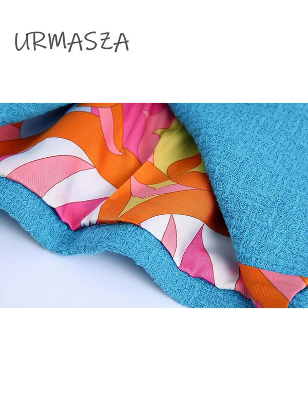 Γυναικεία Καλοκαίρι 2022 Νέα Μόδα Φόρεμα Tweed Παλτό γιλέκο Vintage Αμάνικο Γυναικείο Γιλέκο Κομψές μπλούζες + Φούστα