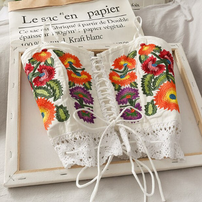 Neploe Boho Κέντημα Λουλούδι Γυναικεία τανκς Camis Αμάνικο Πλεκτό Μόδα καλοκαιρινό γιλέκο 2022 Νέο κοντό λεπτό, κομψό γυναικείο μπλουζάκι 1C384