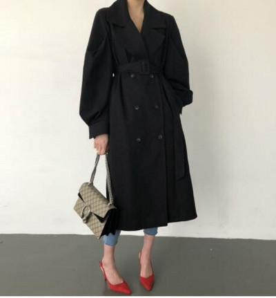 2022 New Fashion Streetwear Πανωφόρια με διπλό στήθος casual γυναικεία αντιανεμικά φανάρια μανίκια γυναικείες καμπαρντίνες