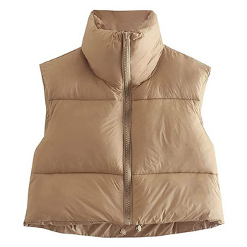 Γυναικεία χειμωνιάτικα ζεστά παλτό για φανελάκι Casual γιλέκο Ρετρό κοντά ρούχα με βαμβακερή επένδυση Βάση λαιμόκοψη Φαρδύ ζεστό χειμωνιάτικο παλτό