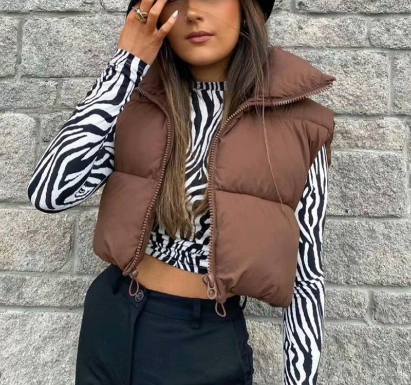 Γυναικεία χειμωνιάτικα ζεστά παλτό για φανελάκι Casual γιλέκο Ρετρό κοντά ρούχα με βαμβακερή επένδυση Βάση λαιμόκοψη Φαρδύ ζεστό χειμωνιάτικο παλτό