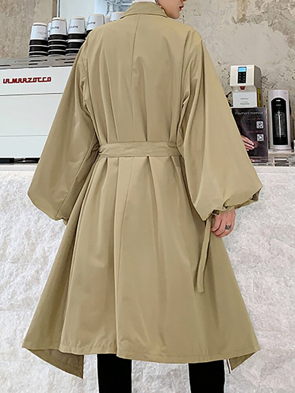 DEAT modni ženski trenč kaput labava vjetrovka s dvostrukim kopčanjem i dugim rukavima, nepravilna vjetrovka jesen 2022. Novo 17A4294