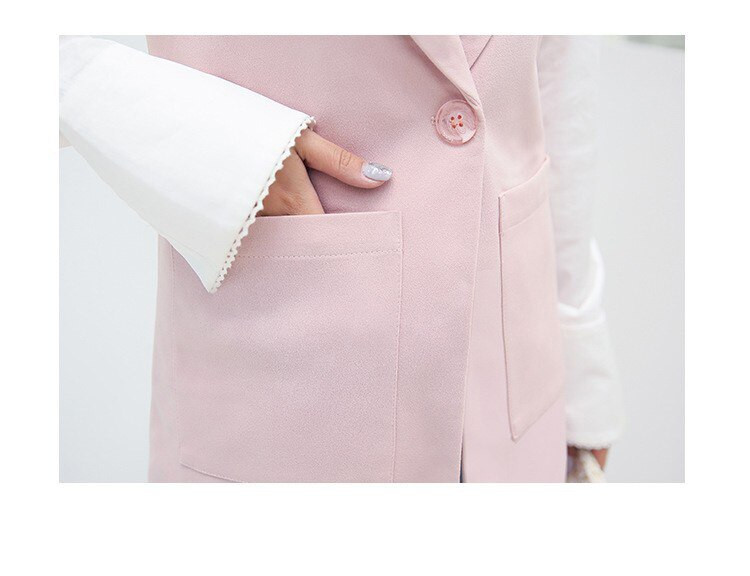 Ženski prsluk od mješavine vune jesen jesen Ženska uredska odjeća Dugi prsluk Ženski kaput Ležerna jakna bez rukava prsluk