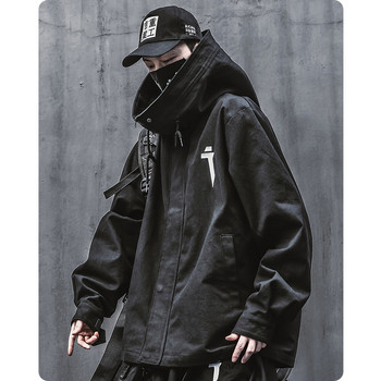 Емо Мъже Японски Harajuku Alt Суичър Oversize Hoodie Дълго наметало Хип-хоп Готик Outwear Streetwear Techwear Палто Горнища Дрехи