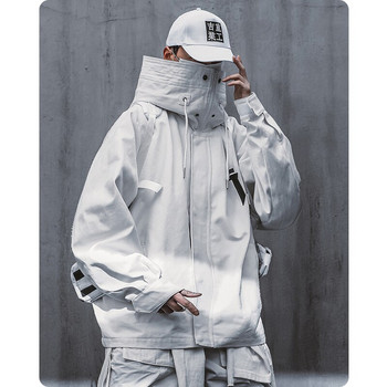 Емо Мъже Японски Harajuku Alt Суичър Oversize Hoodie Дълго наметало Хип-хоп Готик Outwear Streetwear Techwear Палто Горнища Дрехи