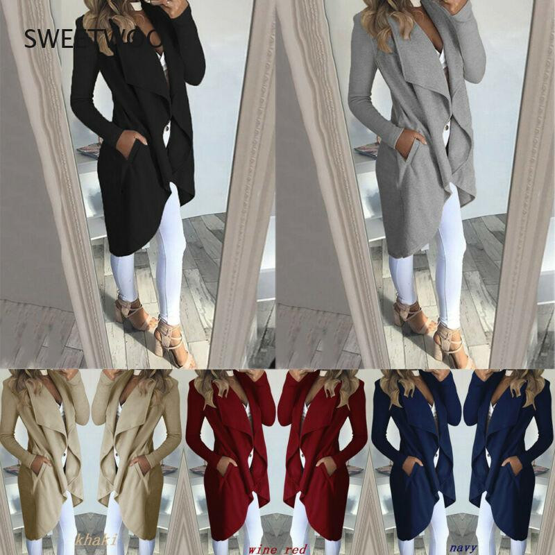 2021. Nova ženska elegantna vodopadna jakna, jakna, kardigan dugih rukava za 2021., ženski kaput, otvoreni kardi kaput