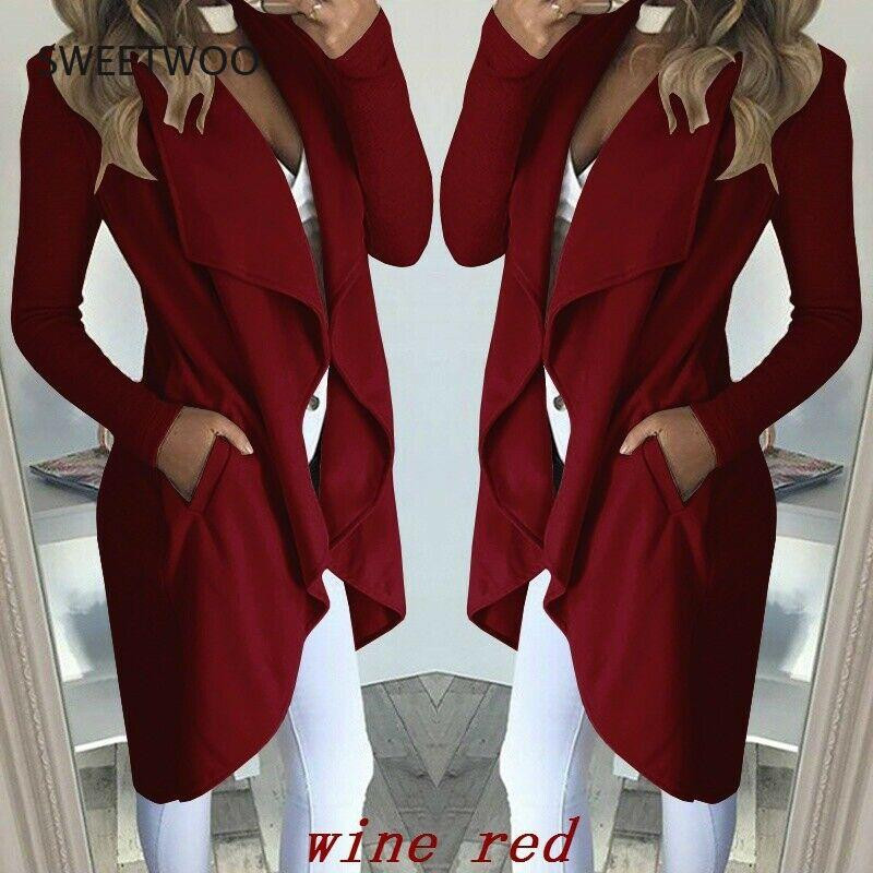 2021. Nova ženska elegantna vodopadna jakna, jakna, kardigan dugih rukava za 2021., ženski kaput, otvoreni kardi kaput