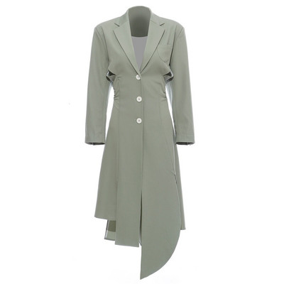 DEAT 2022 Φθινόπωρο φθινόπωρο Νέο γυναικείο κοστούμι μόδας αντιανεμικό γιακά μέση πλάτη Στρίφωμα ακανόνιστου κοπής μονόχρωμο PB091