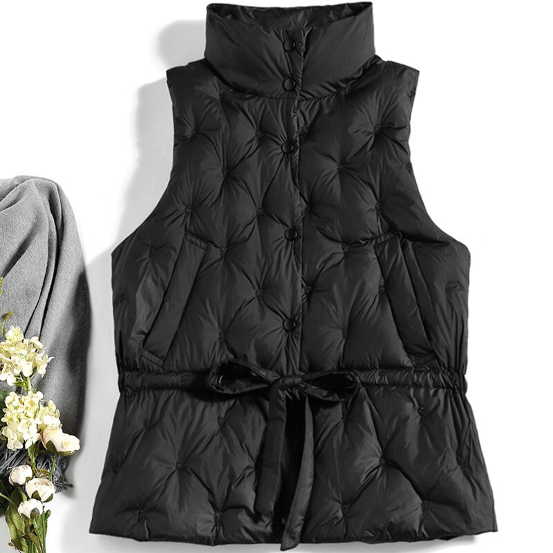 Jesen Zima Ženski prsluk Jakna bez rukava 90% bijeli pačji puh Ženski prsluk Tople majice Chaleco Mujer Gilet Casaco Feminino