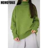 Zimski uzročni pleteni topli ženski džemper s dolčevitom od kašmira 2022. Široki dnevni puloveri Ženski modni Harajuku džemperi Ženski