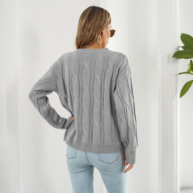 MEXZT Γυναικεία Μόδα Πλεκτό Πλεκτό Πλεκτό Πουλόβερ Μασίφ Harajuku Κορεατικά Χαλαρά Πουλόβερ Y2k Φθινοπωρινά χειμερινά μακρυμάνικα μπλουζάκια