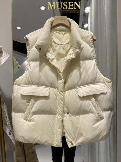 Janveny sieviešu ziemas dūnu veste stāv apkakle Sieviešu Gilet bez piedurknēm bieza puffer Parkas Sieviešu veste 90% pīļu dūnu veste