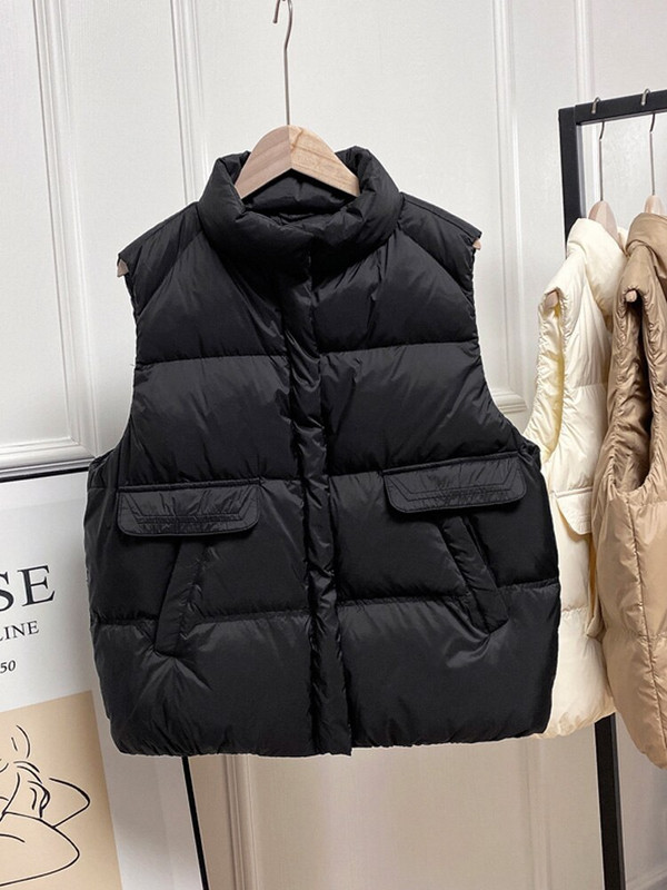 Janveny sieviešu ziemas dūnu veste stāv apkakle Sieviešu Gilet bez piedurknēm bieza puffer Parkas Sieviešu veste 90% pīļu dūnu veste