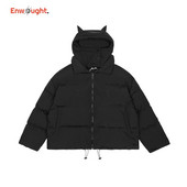 Hip-hop parkok Little Devil High Street felsőruházat Utcai ruházat Harajuku pamut divat férfi pehelykabátok Y2k koponya kabátok téli