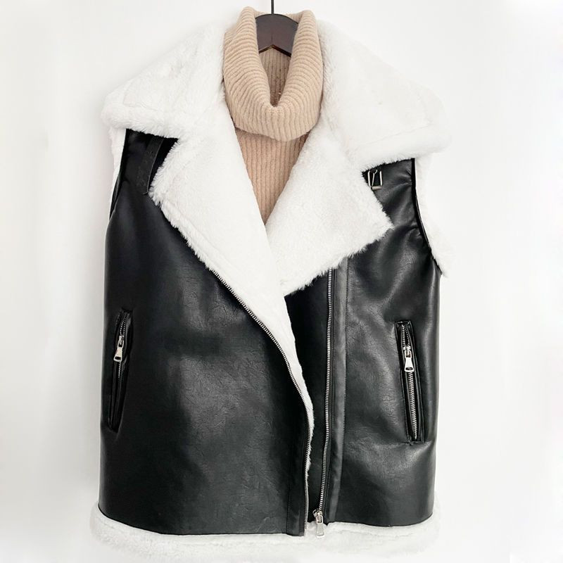 Γυναικεία χειμωνιάτικα ζεστά φουσκωτά γιλέκα Γούνινη επένδυση Αμάνικο μπουφάν παρκά φθινοπωρινά ρούχα 2022 Νέο γούνινο σουέτ χειμωνιάτικο γιλέκο γυναικείο