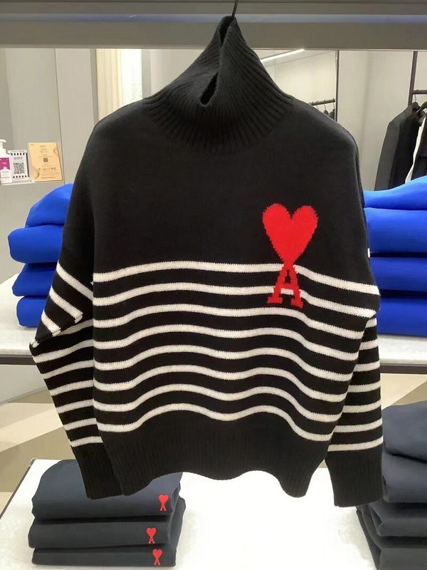 Jesen zima 2022. Letter Love Fashion Ženski pulover Pulover na pruge Široki pulover s dolčevitom Muška i ženska odjeća