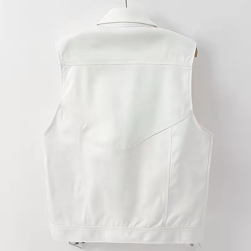 Idopy ženski nepravilni patentni zatvarač Motociklistički bajkerski traper prsluk Jakna bez rukava Jean prsluk