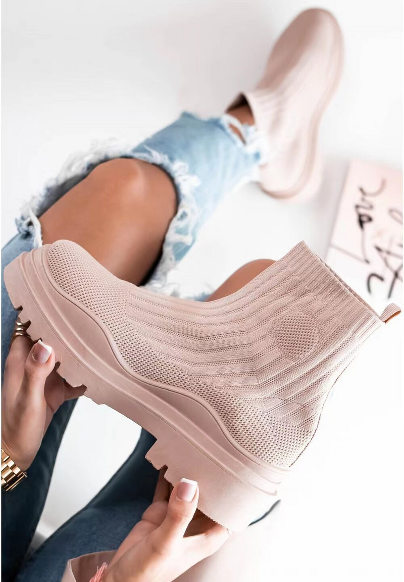 Ženske čarape Cipele 2022. Proljeće Jesen Nova moda Prozračne ležerne čizme na platformu Gležnjače Zapatos De Mujer Gotičke čizme