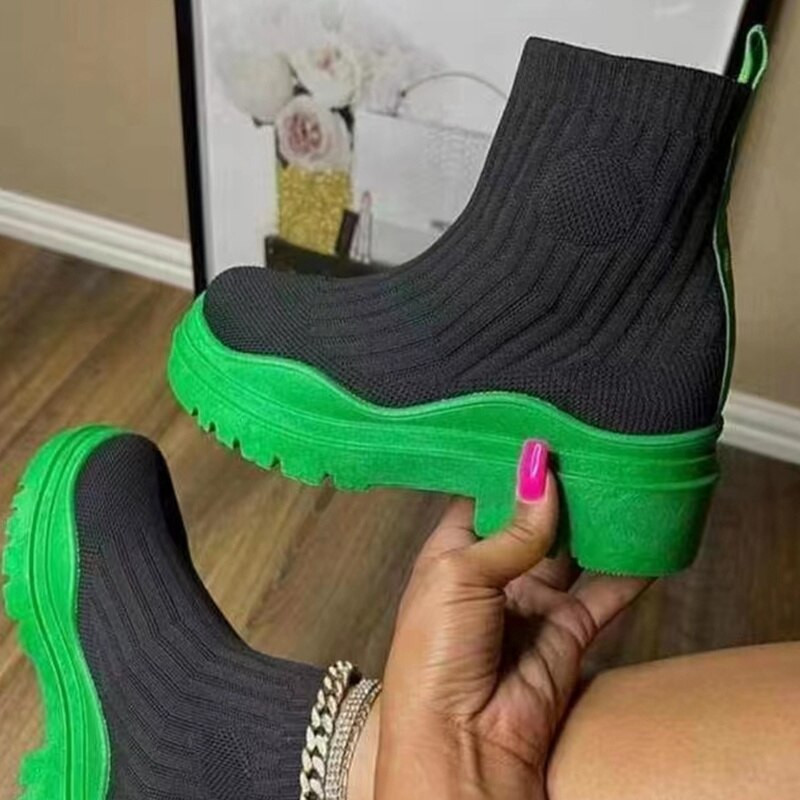 Ženske čarape Cipele 2022. Proljeće Jesen Nova moda Prozračne ležerne čizme na platformu Gležnjače Zapatos De Mujer Gotičke čizme