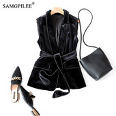 Φθινοπωρινό χειμωνιάτικο αμάνικο μπουφάν για γυναίκες Casual γυναικείο γιλέκο με γυριστό γιακά Κορεάτικο στυλ Γυναικεία γιλέκα 4XL