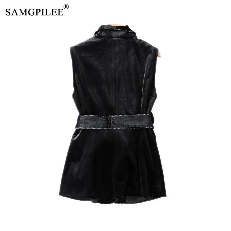 Φθινοπωρινό χειμωνιάτικο αμάνικο μπουφάν για γυναίκες Casual γυναικείο γιλέκο με γυριστό γιακά Κορεάτικο στυλ Γυναικεία γιλέκα 4XL