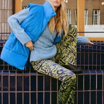 Γυναικεία γιλέκα Πάρκα Μπουφάν Παλτό Μπλε Γιλέκο Μόδα Κουμπί Αμάνικο Streetwear Μπουφάν Γυναικείο Ζεστό Γυναικείο Τσέπη trf
