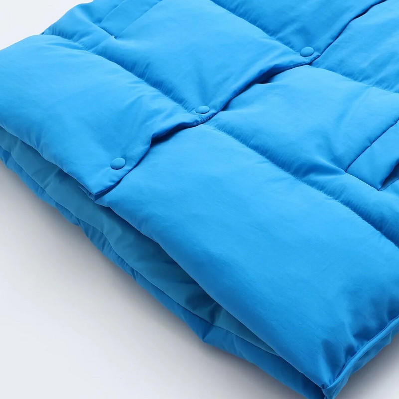 Sieviešu Parkas Vestes Jakas Mētelis Zila Veste Mode Poga Bez Piedurknēm Ielu apģērbi Jaka Sieviešu silta kabata Sieviešu ārdrēbes trf