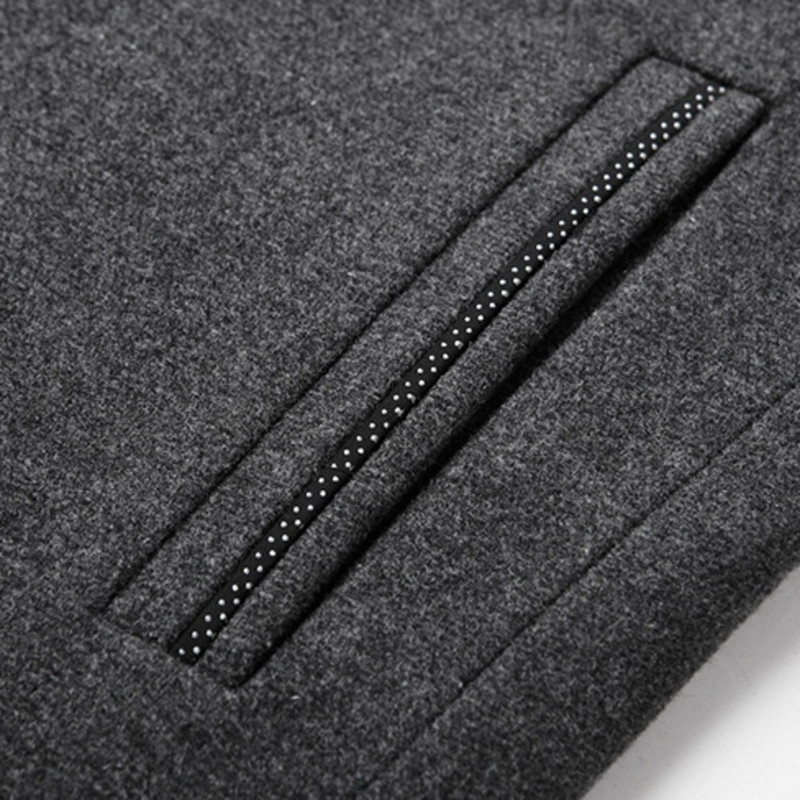 Vuneni kaput Muški zimski modni muški divlji kaput Muške deblje tople jakne Gornja odjeća za trenč Vuneni kaput samostojeći ovratnik