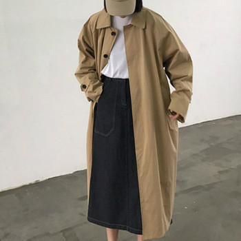 Trench Women Solid Loose Overknee Leisure Fashion Ρετρό Streetwear Κορεάτικο στυλ Harajuku All-match Γυναικεία φθινοπωρινά παλτό Κομψά