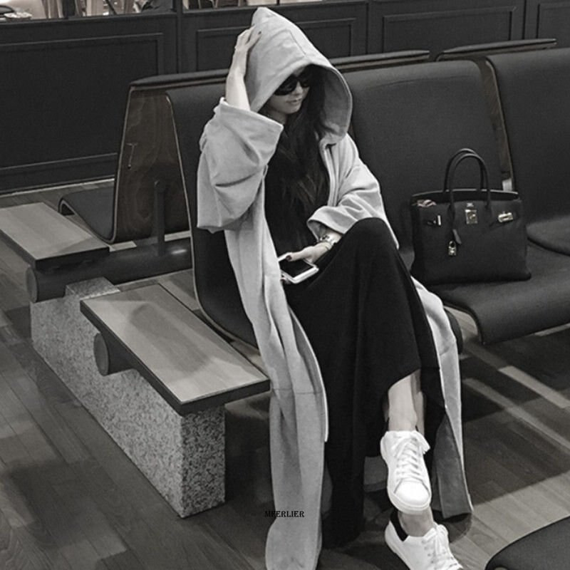 Veličina 6XL 150 kg ženski zimski flis kaput korejski široki ženski ležerni vrhunski jesenski ženski kaput s kapuljačom