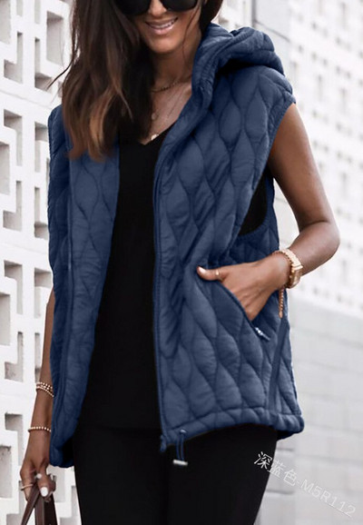 2022. gada jaka ar kapuci, veste Parka rudens ziemas jauns sieviešu vienkrāsains bezpiedurkņu rāvējslēdzējs virsdrēbes, modes ikdienas