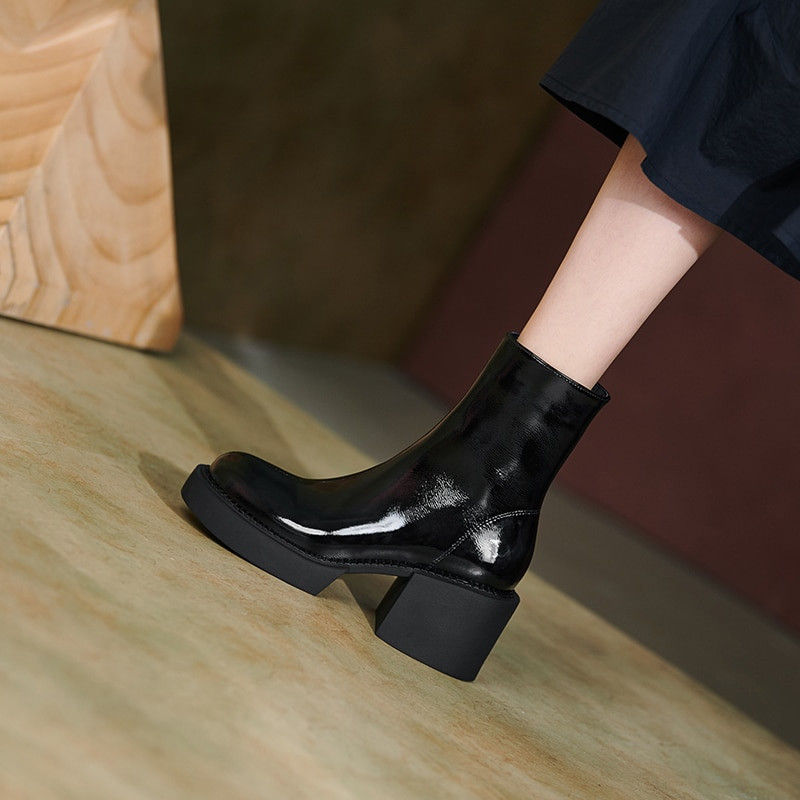 2021. gada jauni balti ziemas sieviešu apavi īstas ādas sieviešu zābaki, platforma, biezi zābaki, sieviešu apavi, augstpapēžu zābaki