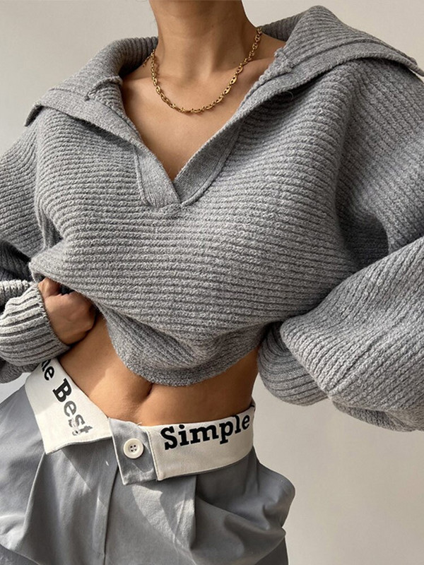 Γυναικείο πουλόβερ με φανάρι πλεκτό πουλόβερ Γυναικείο μακρυμάνικο μπλουζάκι γιακά γυναικείο χειμωνιάτικο μάλλινο ρούχο