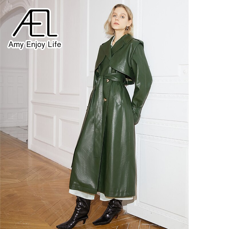 AEL Jesen, elegantna duga ženska jakna na vezanje do struka, ležerna, jednobojna jakna s urezanim ovratnikom, ženska vjetrovka s punim rukavima