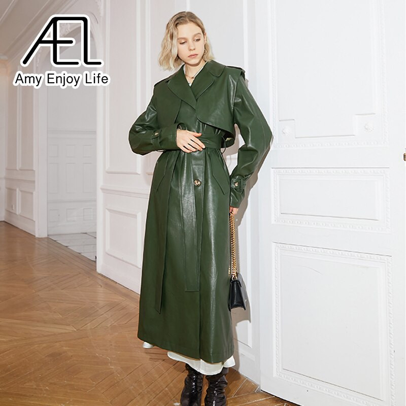 AEL Jesen, elegantna duga ženska jakna na vezanje do struka, ležerna, jednobojna jakna s urezanim ovratnikom, ženska vjetrovka s punim rukavima