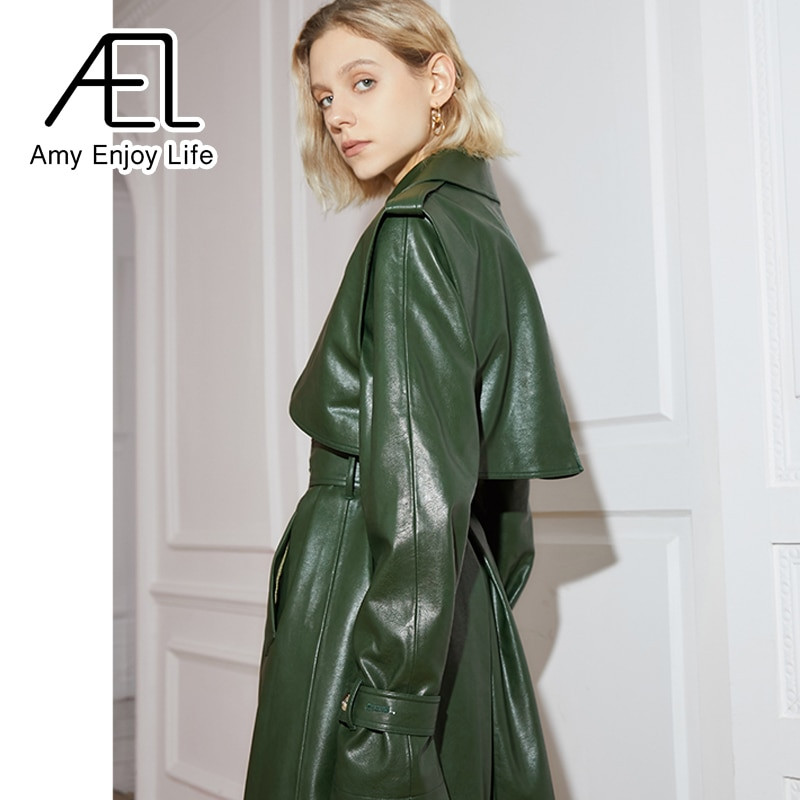 AEL Jesen, elegantna duga ženska jakna na vezanje do struka, ležerna, jednobojna jakna s urezanim ovratnikom, ženska vjetrovka s punim rukavima