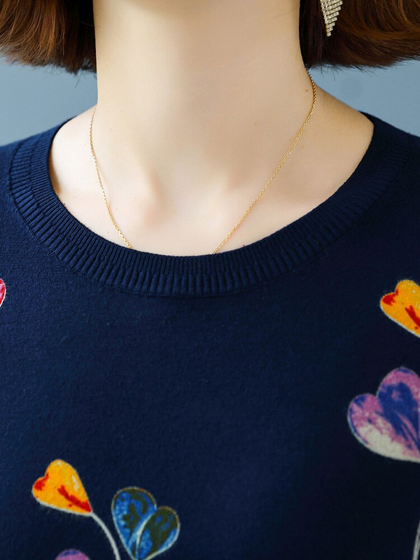 YISU 2022 Novi ženski pleteni pulover s O-izrezom Ženski džemper dugih rukava Labava ležerna pletena majica Ženska odjeća