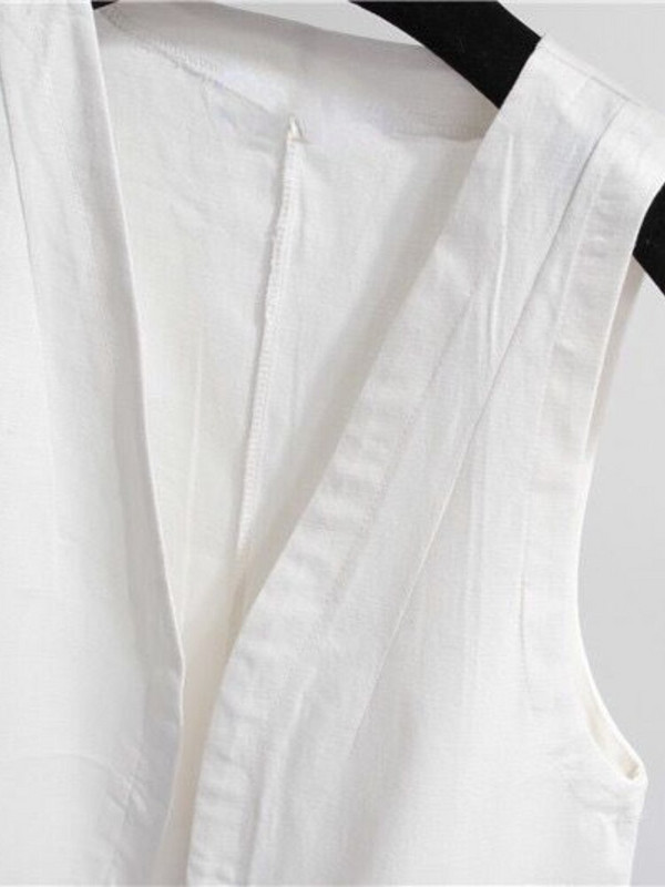 Minimālisma Vestes Sieviešu Ikdienas Tīra Kabata Korejiešu Stils Mujer Vasaras Elpojošs Stilīgs Dizains V veida kakla izgriezums Vispārpiemērots Retro Basic