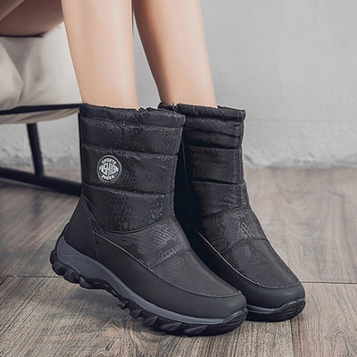 Snow Boots Γυναικείες Flat μπότες Γυναικεία αδιάβροχα παπούτσια Γυναικεία παπούτσια με φερμουάρ Άνετα casual χειμερινές μπότες Botas Mujer