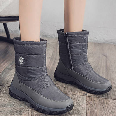 Snow Boots Γυναικείες Flat μπότες Γυναικεία αδιάβροχα παπούτσια Γυναικεία παπούτσια με φερμουάρ Άνετα casual χειμερινές μπότες Botas Mujer