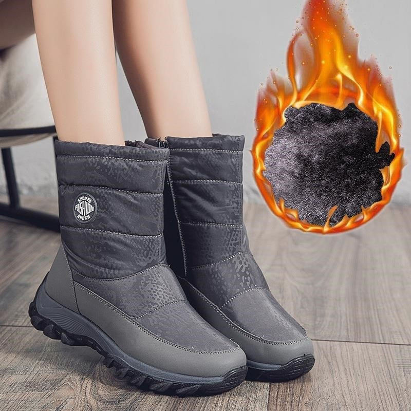 Snow Boots Γυναικείες Flat μπότες Γυναικεία αδιάβροχα παπούτσια Γυναικεία παπούτσια με φερμουάρ Άνετα casual χειμερινές μπότες Botas Mujer